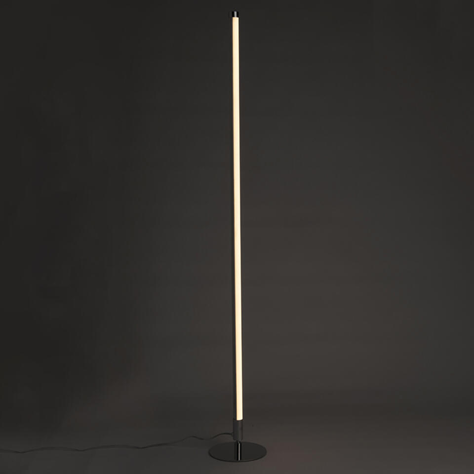 QAZQA Moderne vloerlamp LED chroom - Line-up