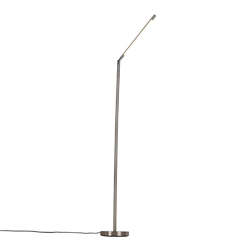 QAZQA Moderne vloerlamp staal incl. LED - Berdien