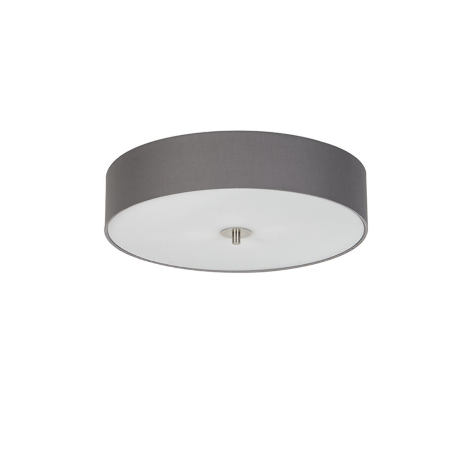 QAZQA Landelijke plafondlamp grijs 50 cm - Drum