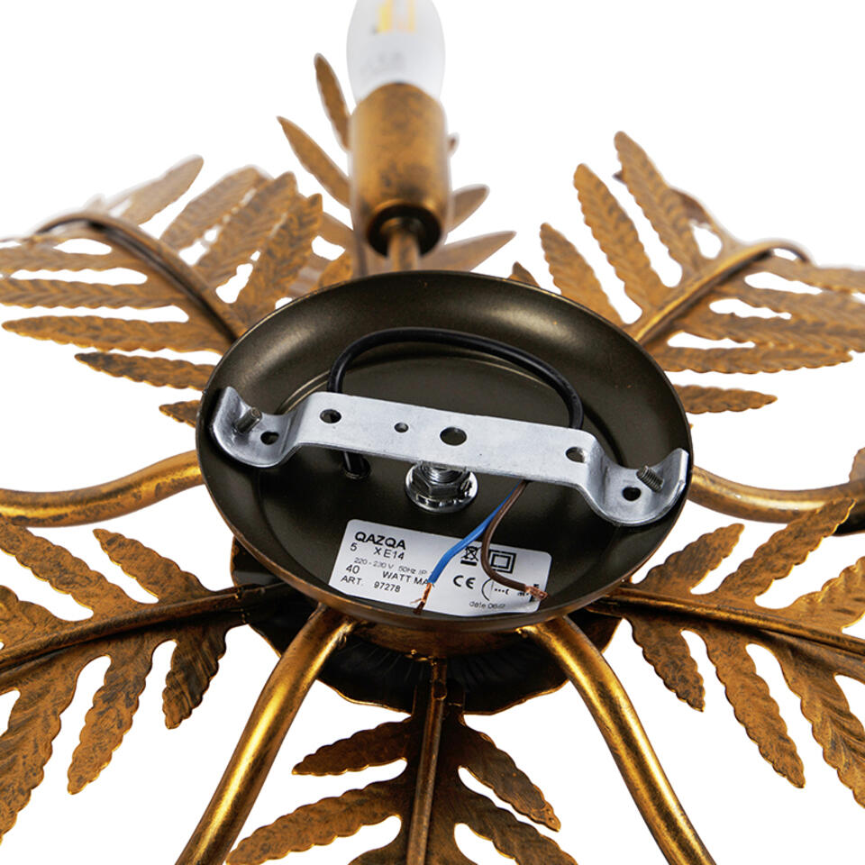 QAZQA Vintage Smart plafondlamp goud incl. 5 WiFi E14 - Botanica
