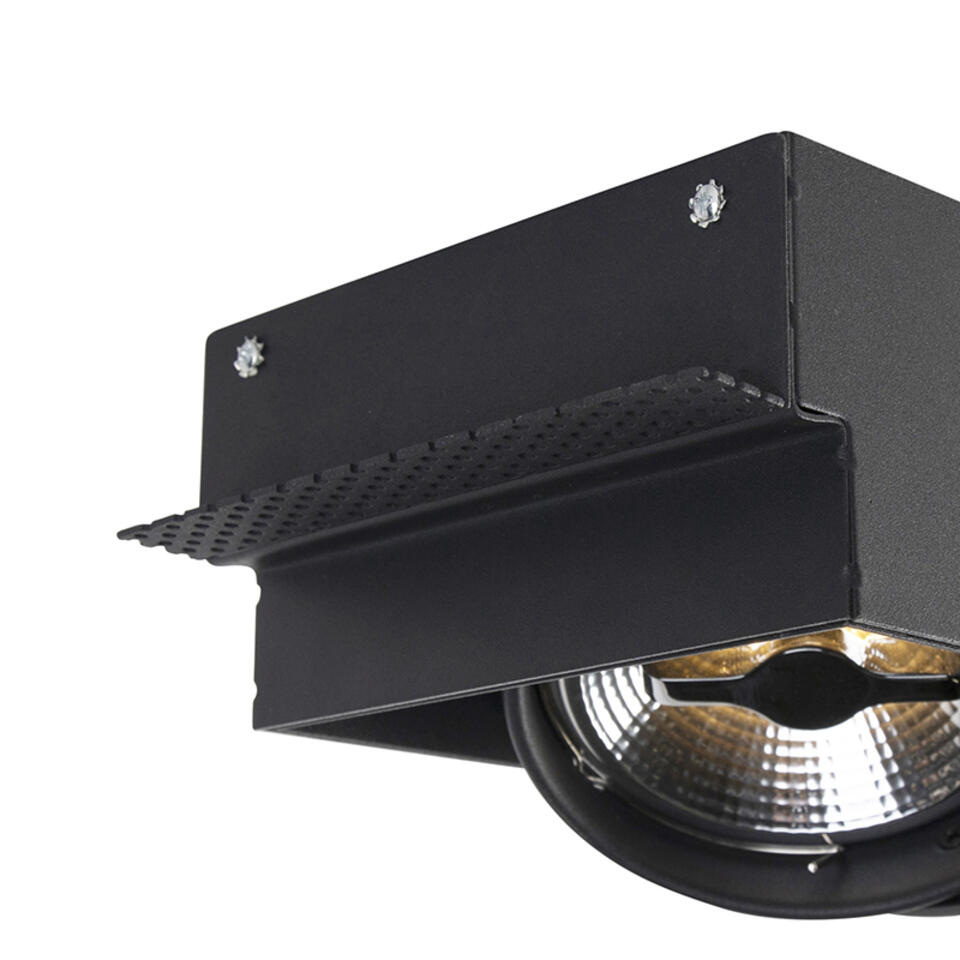 QAZQA Inbouwspot zwart AR111 trimless 3-lichts - Oneon