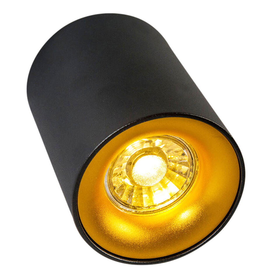 QAZQA Smart spot zwart met goud incl. GU10 WiFi lichtbron - Ronda