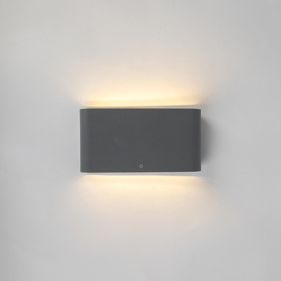 QAZQA Moderne buitenwandlamp donkergrijs 17,5cm incl. LED IP65 - Batt