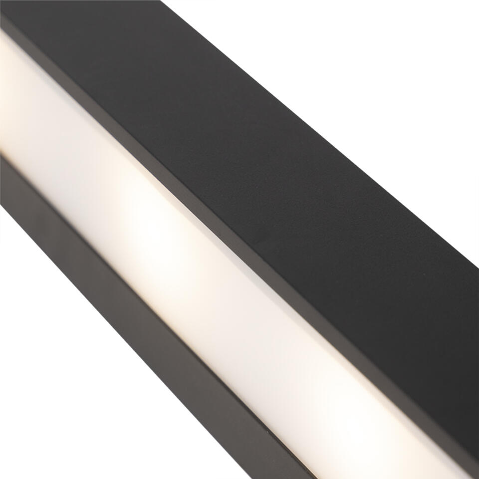 QAZQA Design langwerpige wandlamp zwart 60 cm - Houx