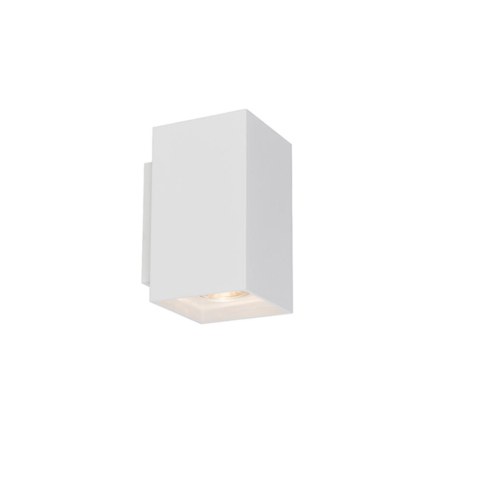 Rond en rond jacht zal ik doen QAZQA Moderne wandlamp wit vierkant - Sandy | Leen Bakker