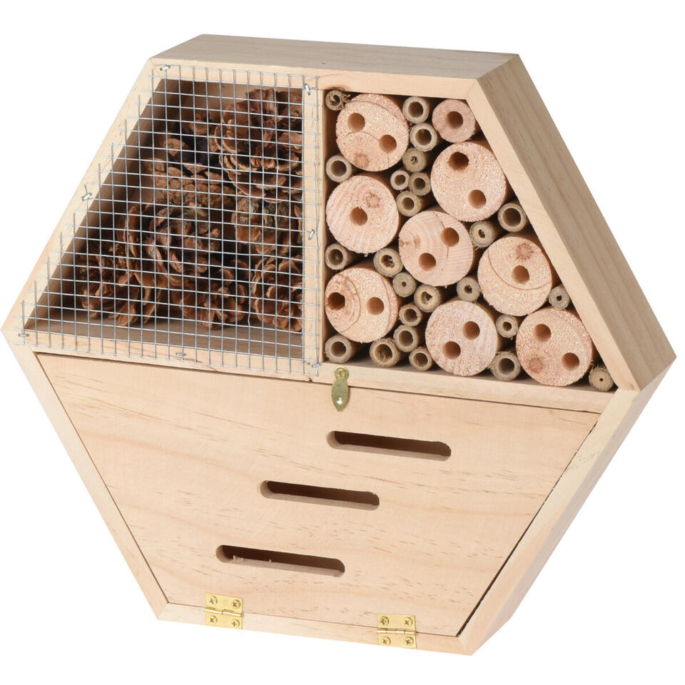 Insectenhotel - voor vlinders en bijen - hout - 30 cm product