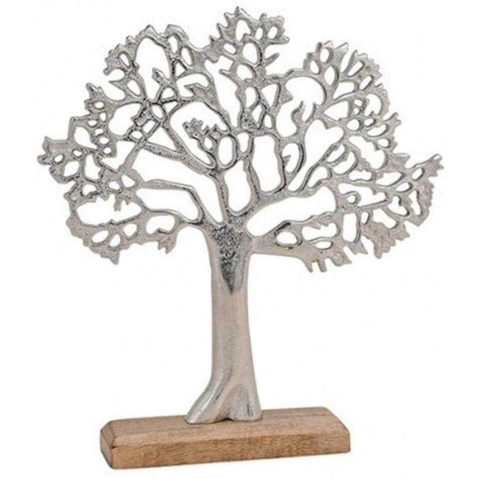 Metalen decoratie Tree of life boom op standaard 33 cm