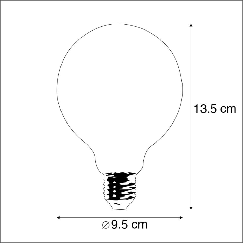 LUEDD E27 dimbare LED filament lamp G95 goldline 5W 360 lm 2200K