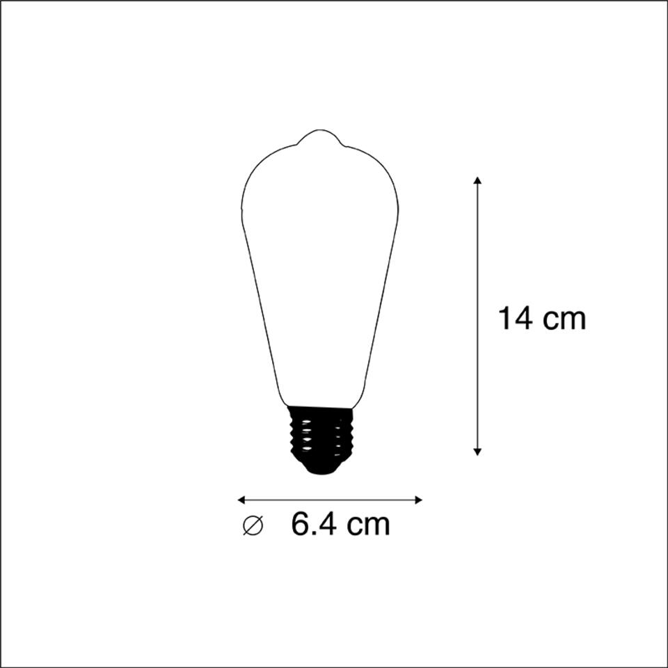 LUEDD E27 dimbare LED gedraaid filament lamp smoke 100 lm 2100K