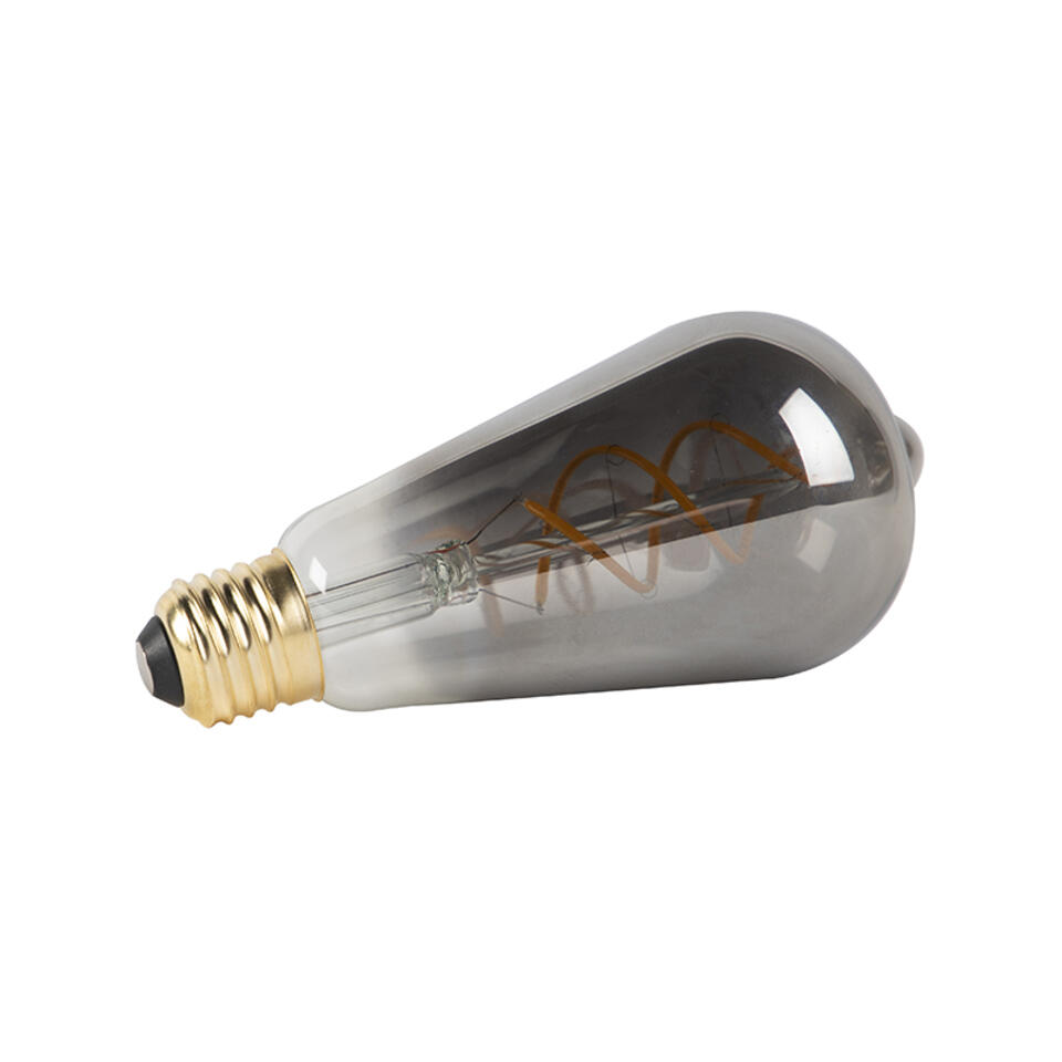 LUEDD E27 dimbare LED gedraaid filament lamp smoke 100 lm 2100K