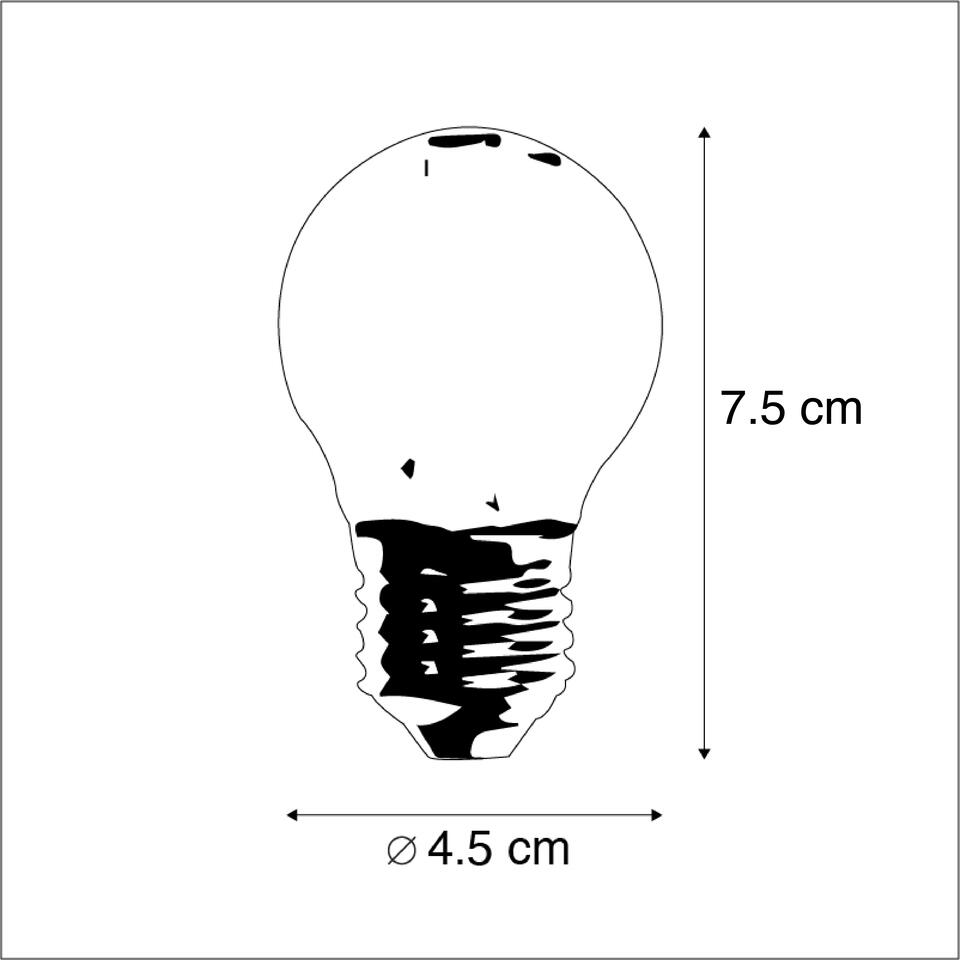 LUEDD E27 dimbare LED filament P45 kogellamp 5W 470 lm 2700K
