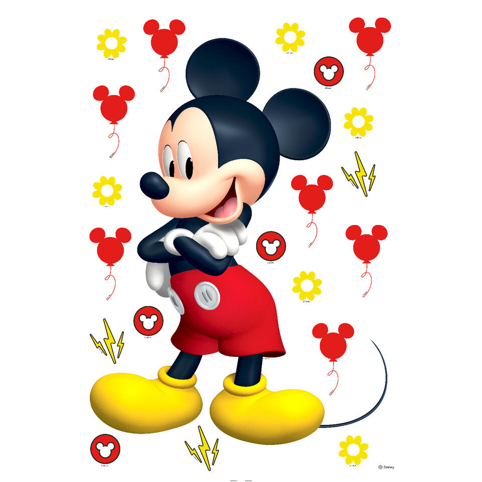 Harnas Vooravond Senaat Disney muursticker - Mickey Mouse - geel en rood - 42,5 x 65 cm - 600108 |  Leen Bakker