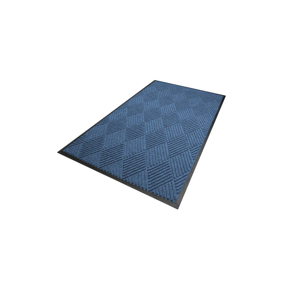 Waterhog Diamond droogloopmat / schoonloopmat 60x90 cm - Rubber border - Blauw | Leen