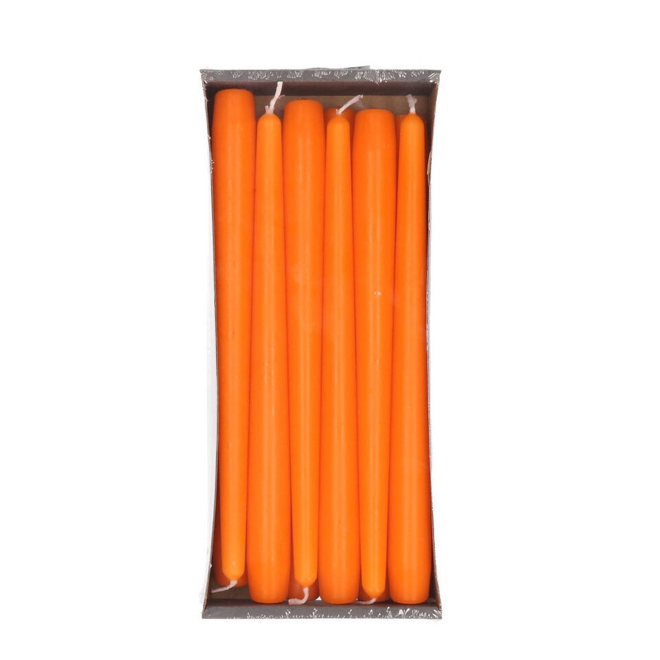 Enlightening Candles Dinerkaarsen - 12 stuks - oranje - 25 cm