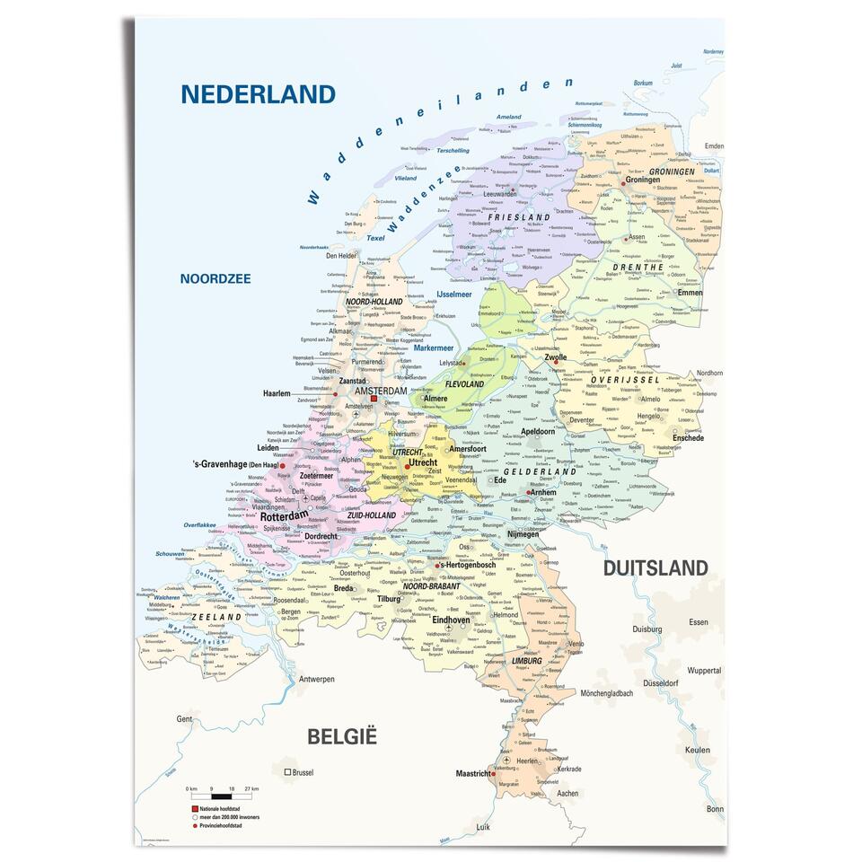 mild zuurgraad Guinness XXL Poster Kaart van Nederland - Blauw - 100x140 cm | Leen Bakker