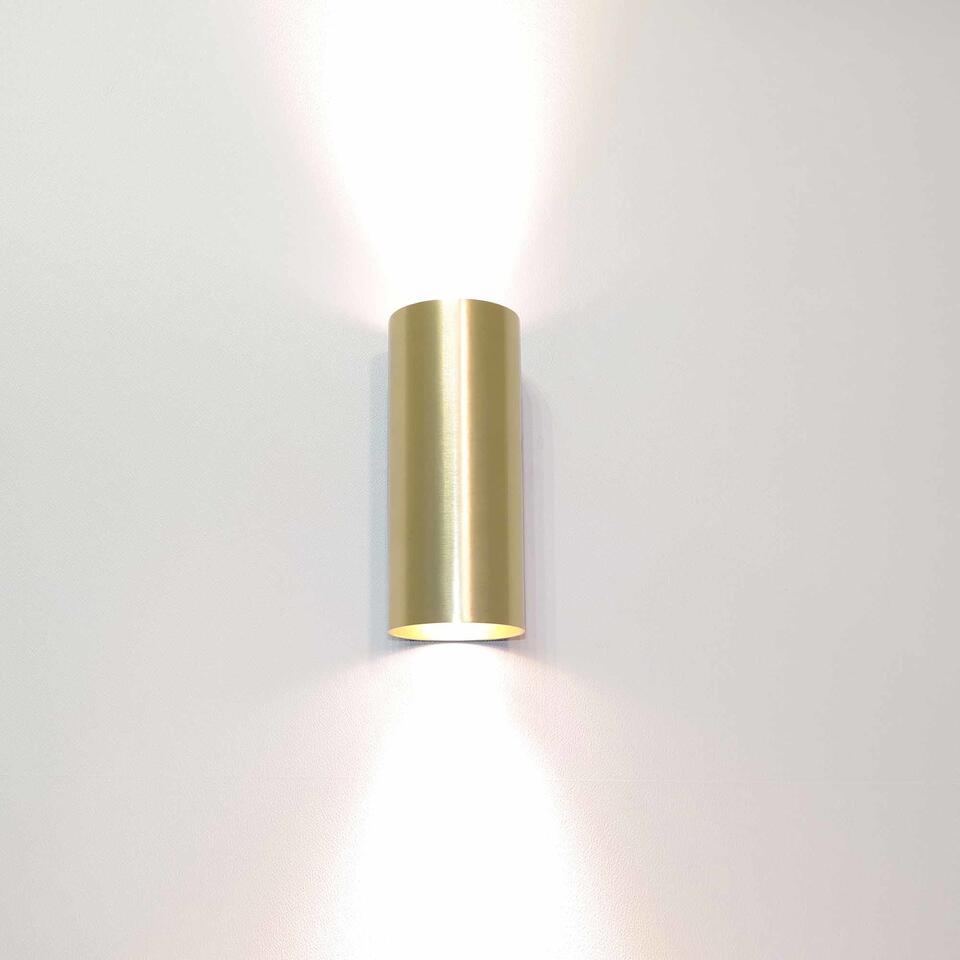 Artdelight Wandlamp Roulo 2 lichts H 15,4 Ø 6,5 cm mat goud