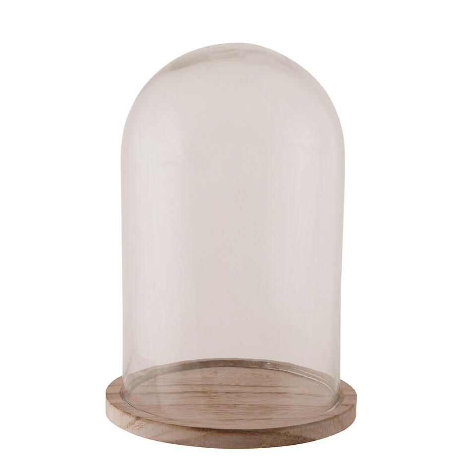 Kalmte werkzaamheid Toepassing Bellatio design Stolp - glas - houten plateau - 25 x 17 cm | Leen Bakker