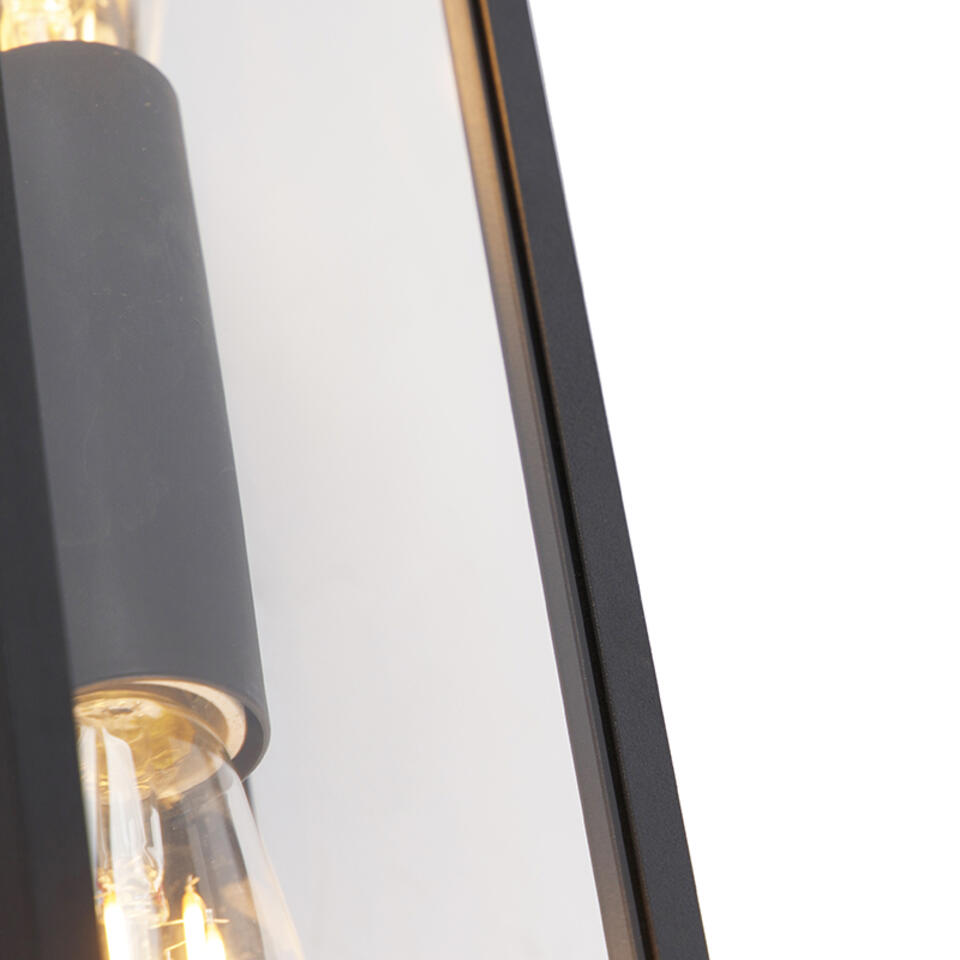 QAZQA IndustriÃ«le wandlamp zwart 38 cm 2-lichts IP44 - Charlois