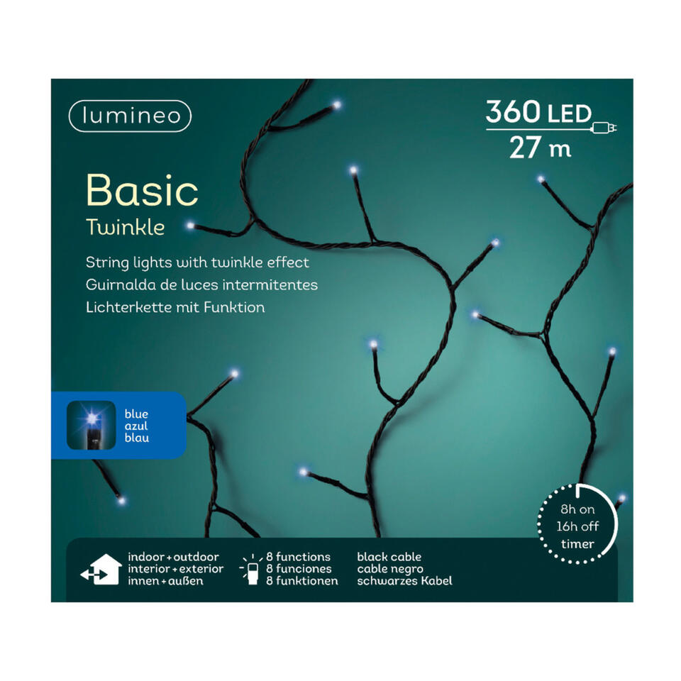 Lumineo Kerstverlichting blauw twinkle 32 meter Leen Bakker