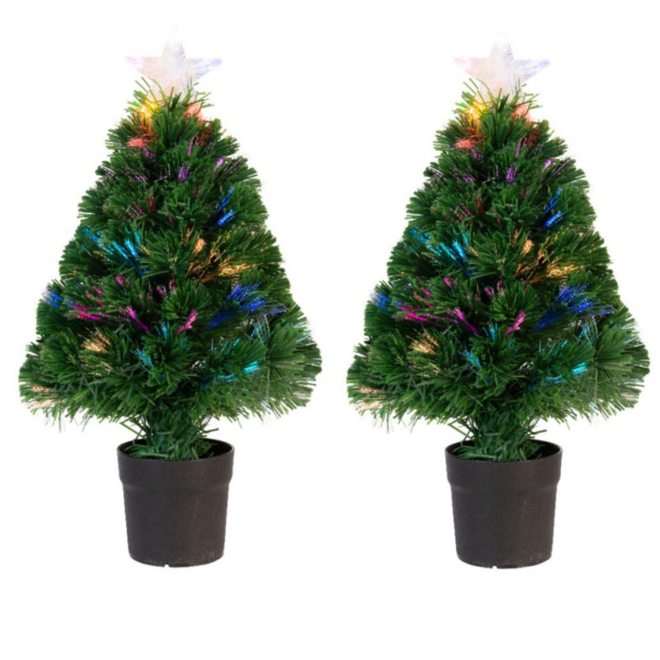vervormen Aanbevolen Moreel Decoris Kerstboom - kunststof - fiber optic - met licht - 90 cm | Leen  Bakker