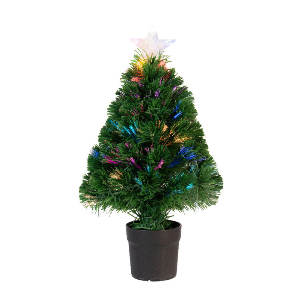 vervormen Aanbevolen Moreel Decoris Kerstboom - kunststof - fiber optic - met licht - 90 cm | Leen  Bakker