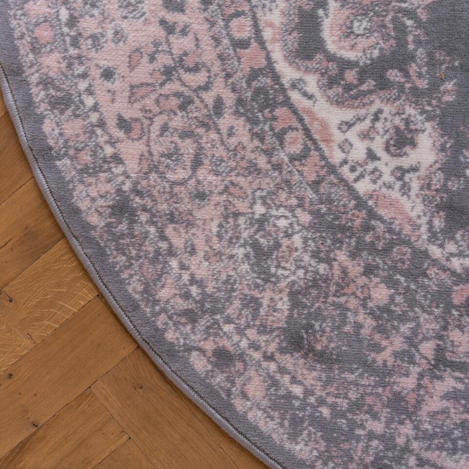 Interieur05 Rond Vintage Vloerkleed Keshan Grijs - 160 cm