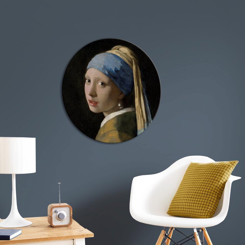 Art for the Home - Canvas Rond - Het Meisje met de Parel - 70 diameter