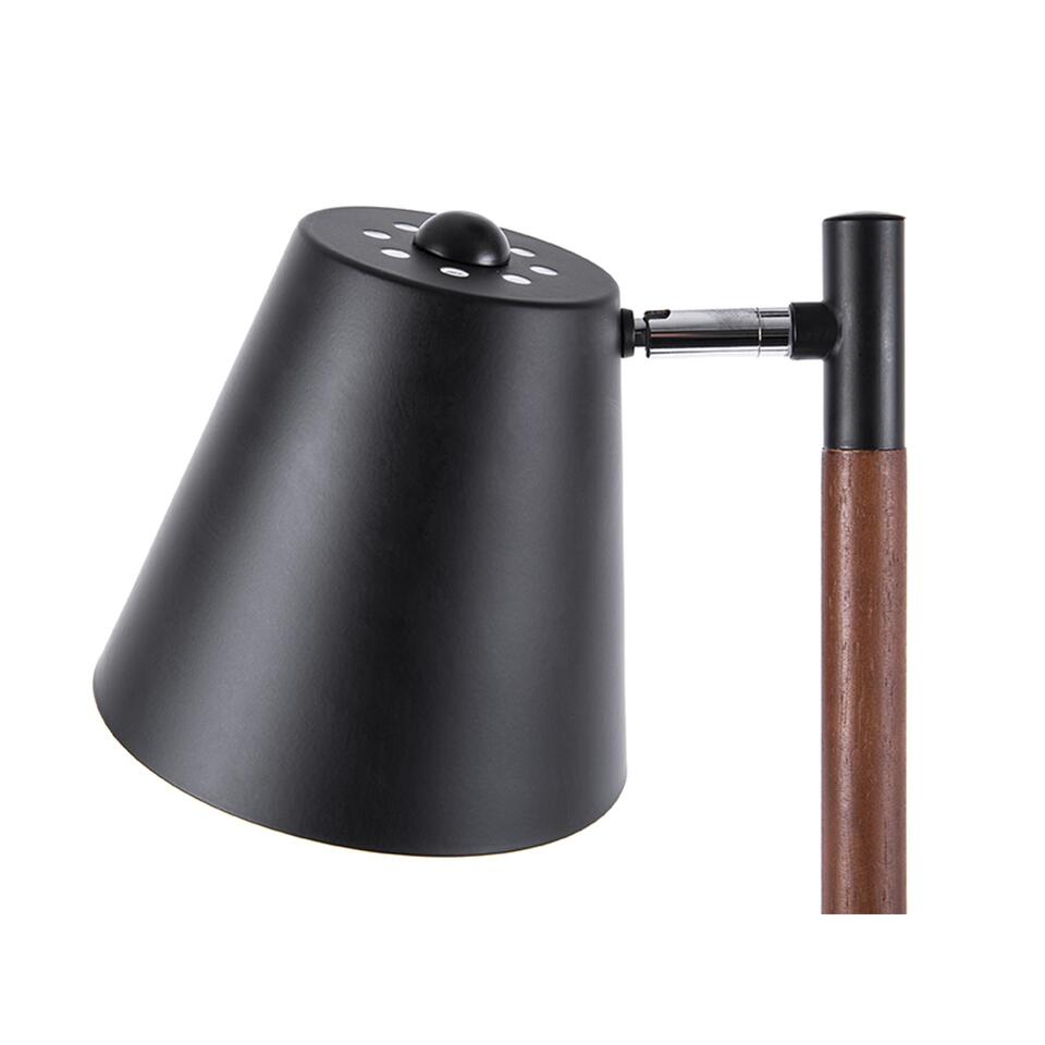 Vloerlamp Rubi - Zwart met donker hout - 150x17,5cm