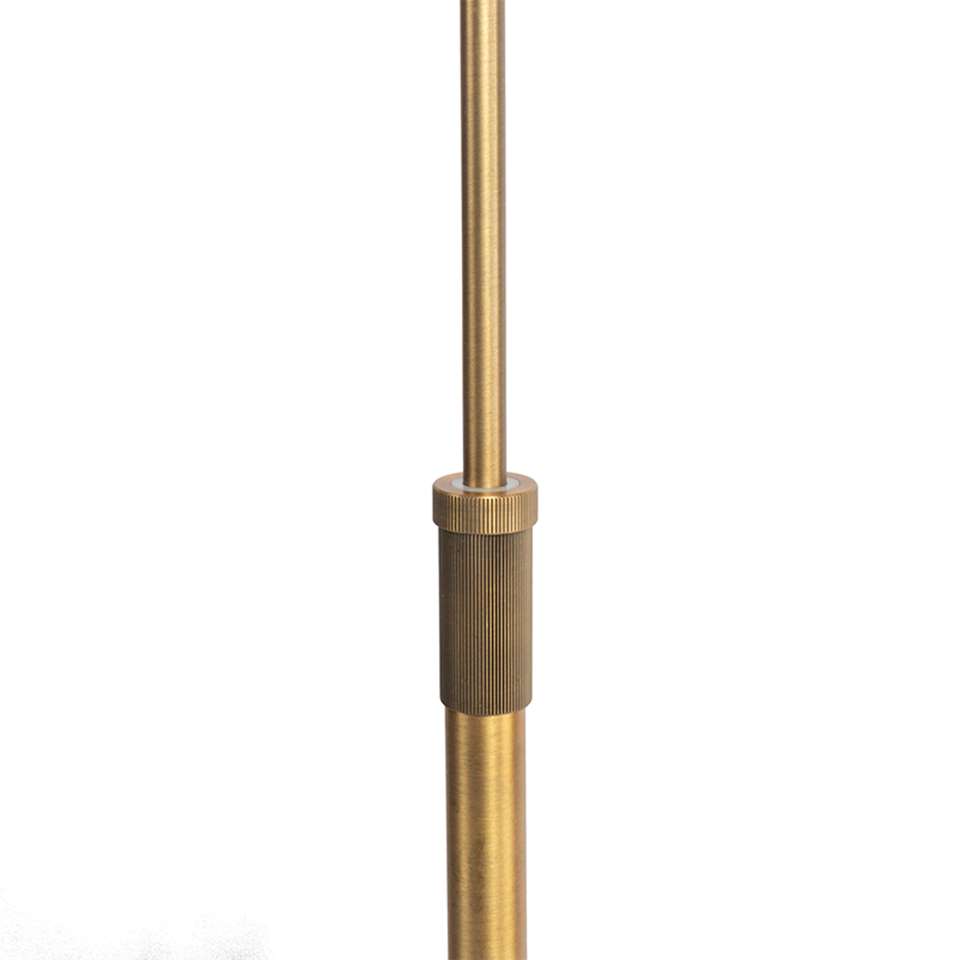 QAZQA Vloerlamp brons met witte kap en verstelbare arm - Ladas Deluxe