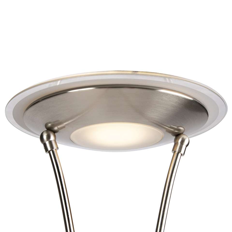 QAZQA Moderne vloerlamp staal incl. LED met leesarm - Ibiza