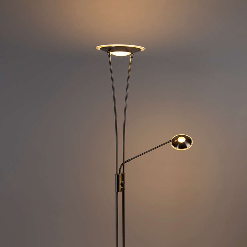 QAZQA Moderne vloerlamp staal incl. LED met leesarm - Ibiza