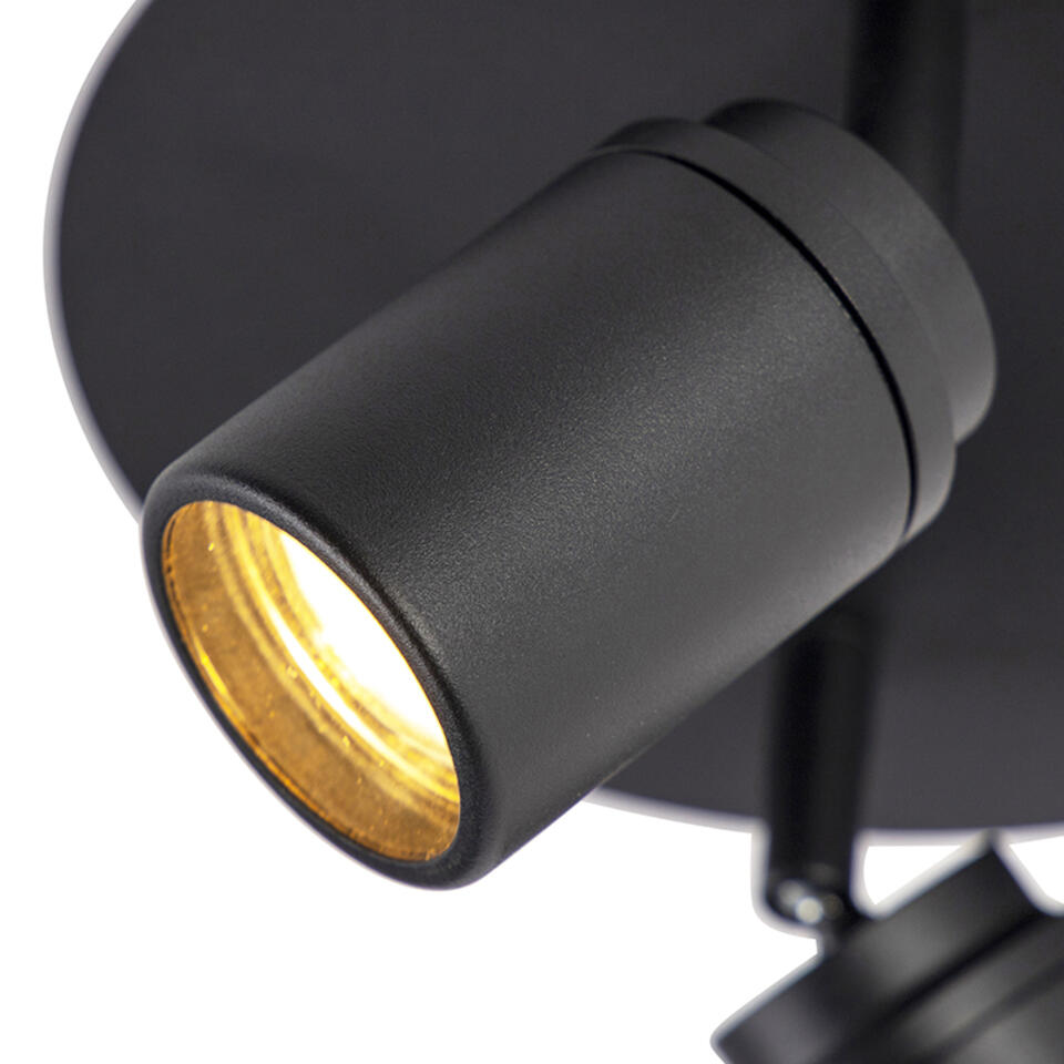 QAZQA Smart Moderne spot zwart incl. GU10 2-lichts IP44 - Ducha