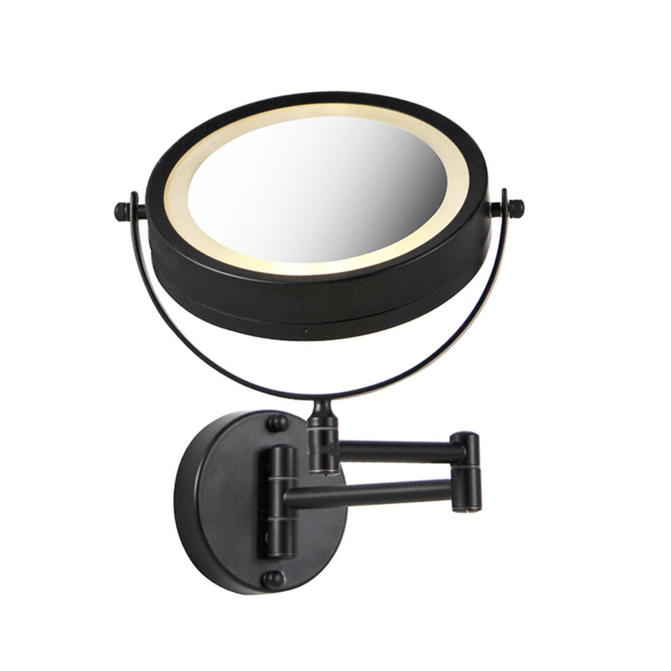 QAZQA Design badkamerspiegel zwart incl. LED verstelbaar IP44 - Vicino