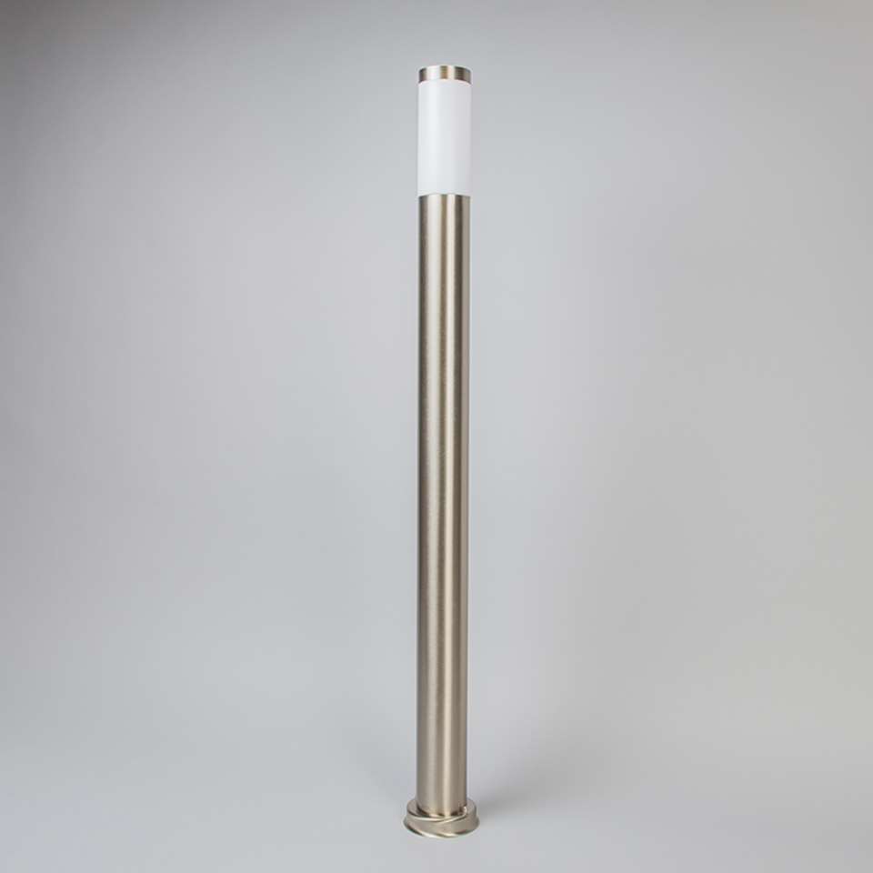 QAZQA Buitenlamp paal staal 110 cm IP44 - Rox met grondpin en kabelmof