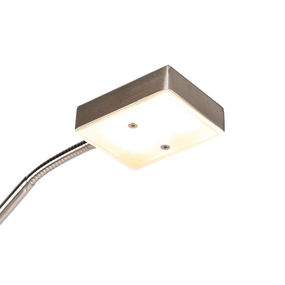 QAZQA Moderne vloerlamp incl. LED en dimmer met leeslamp - Uplighter Jazzy