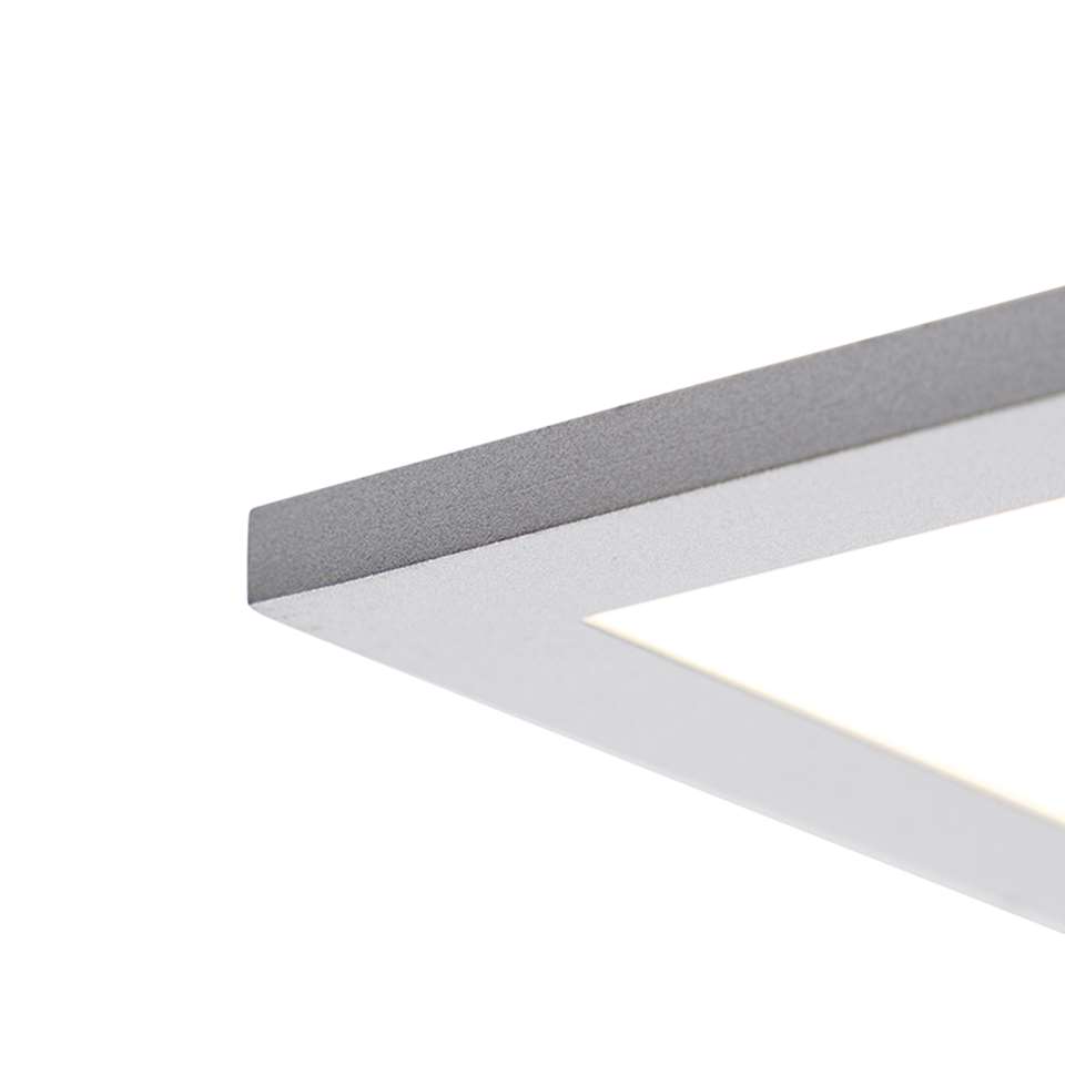 QAZQA Moderne plafondlamp staal incl. LED 80 cm - Liv