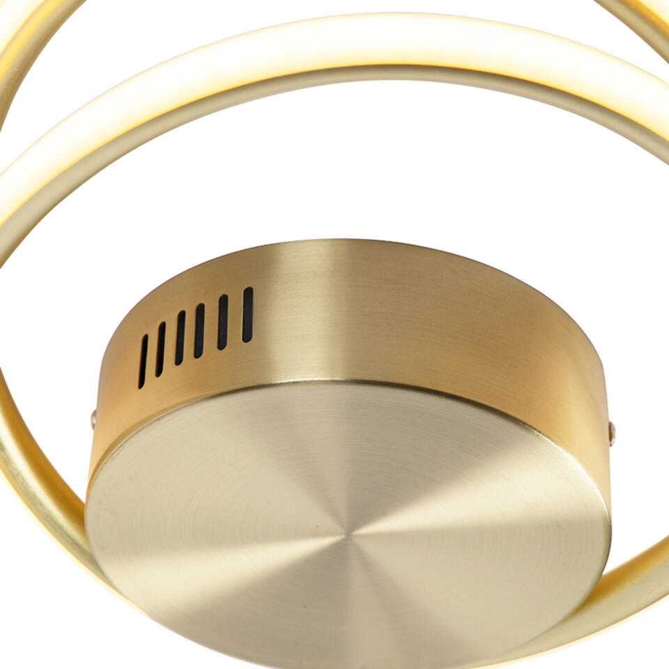 QAZQA Design plafondlamp goud incl. LED 3 staps dimbaar - Rowan