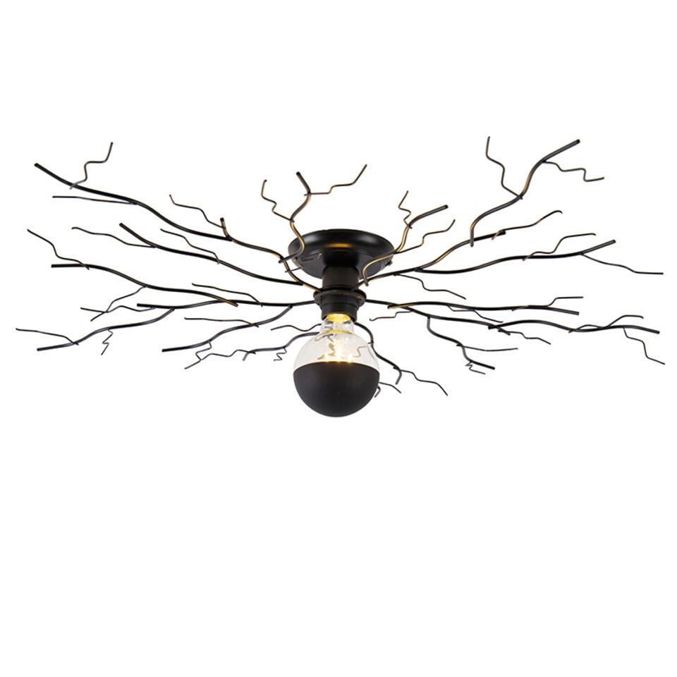 QAZQA Art Deco plafondlamp zwart 80 cm - Ramuri