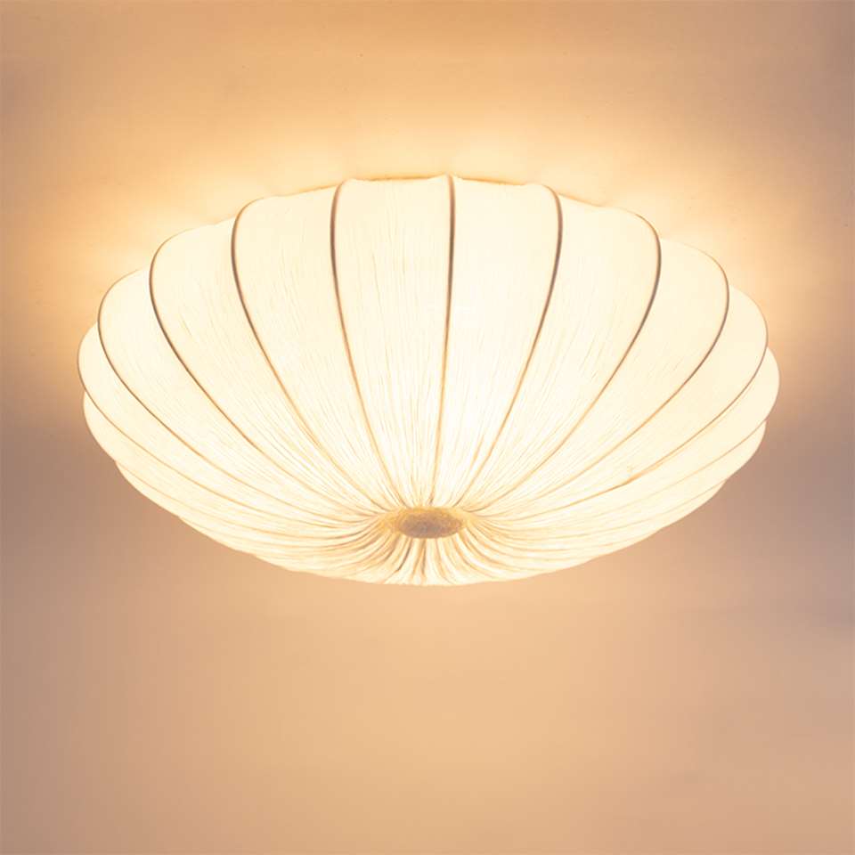 QAZQA Plu plafondlamp wit zijden 60 cm