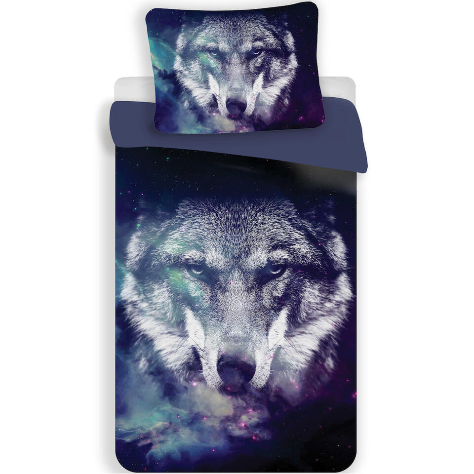 Uitrusting dutje enkel Animal Pictures Dekbedovertrek Wolf - Eenpersoons - 140 x 200 cm -  Polyester | Leen Bakker