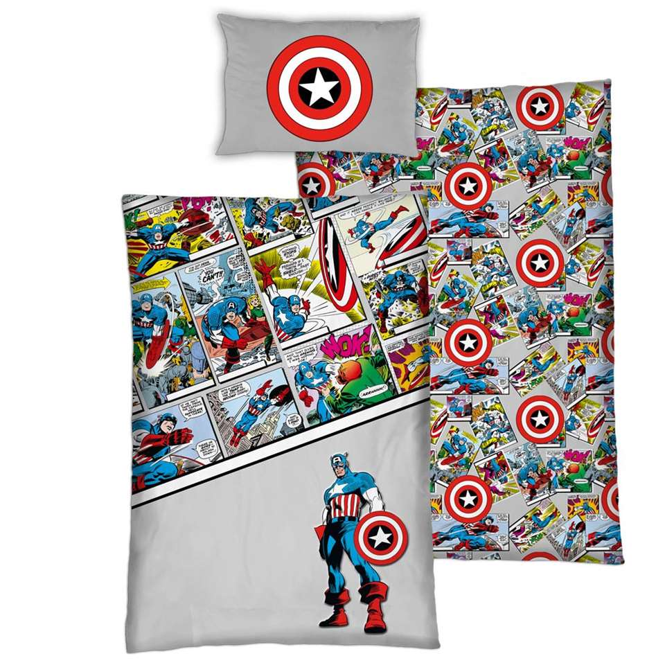 opstelling De top Marvel Avengers Dekbedovertrek Comics - Eenpersoons - 140 x 200 cm - Bio  Katoen | Leen Bakker