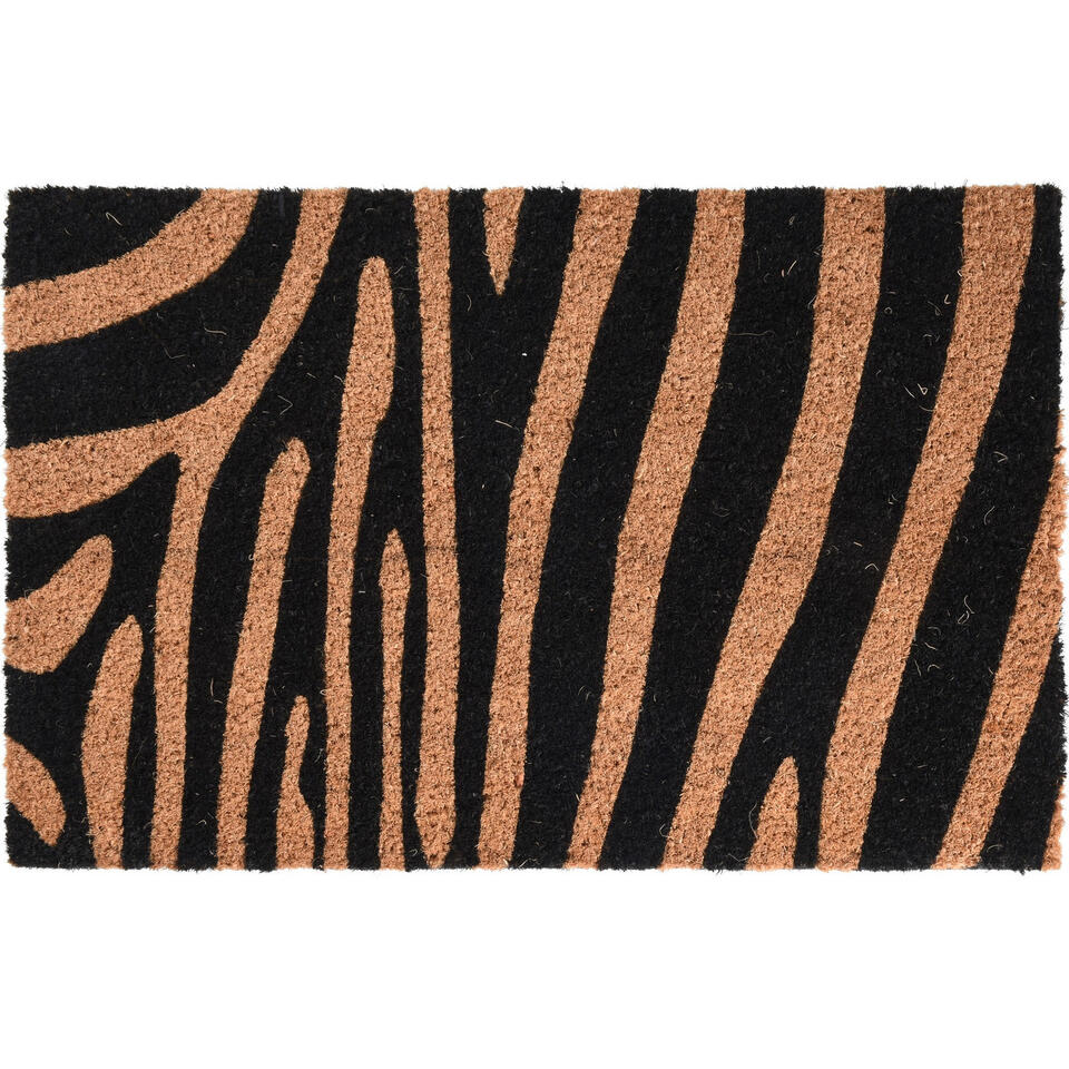 Deurmat - tijger print - rechthoekig - kokos - 59 x 39 cm
