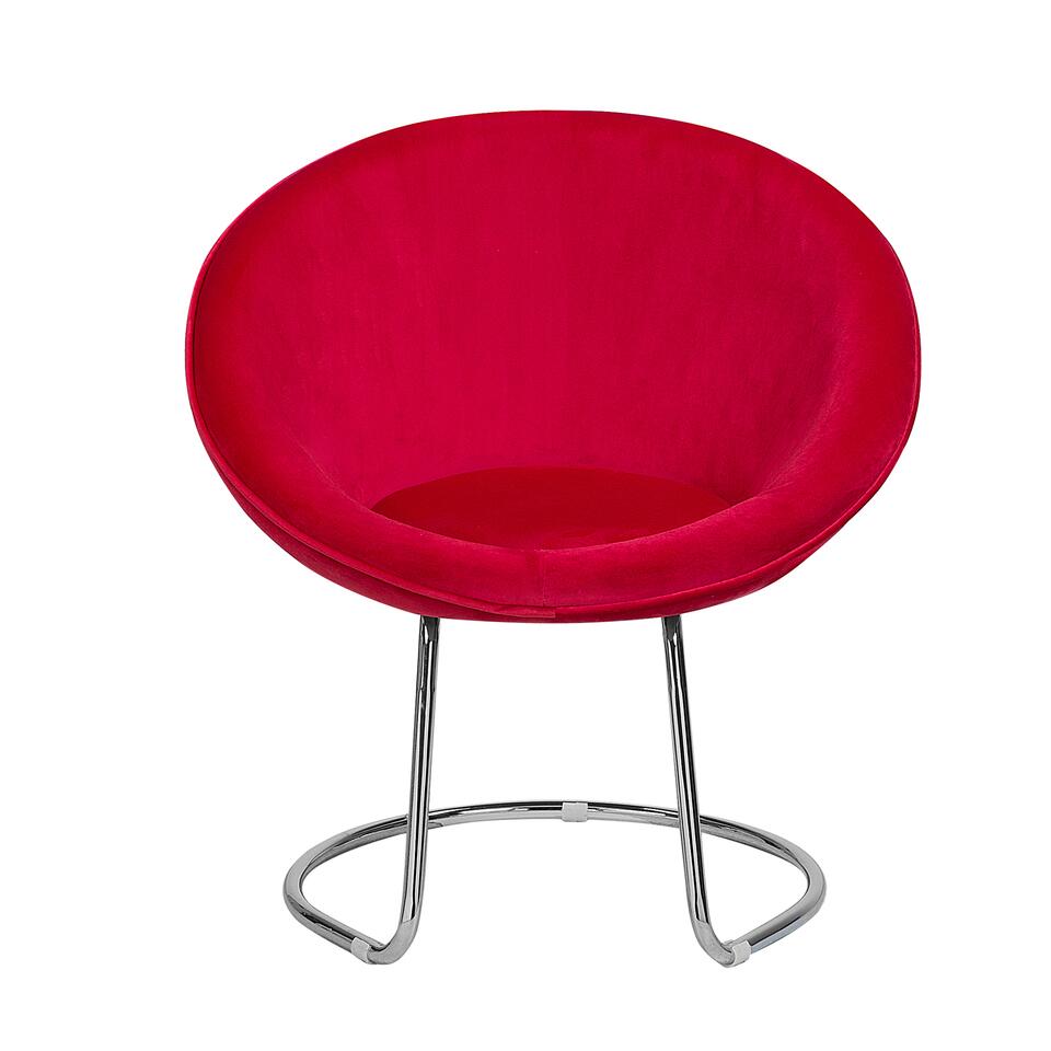 Beliani Cocktailstoel FLOBY - rood fluweel