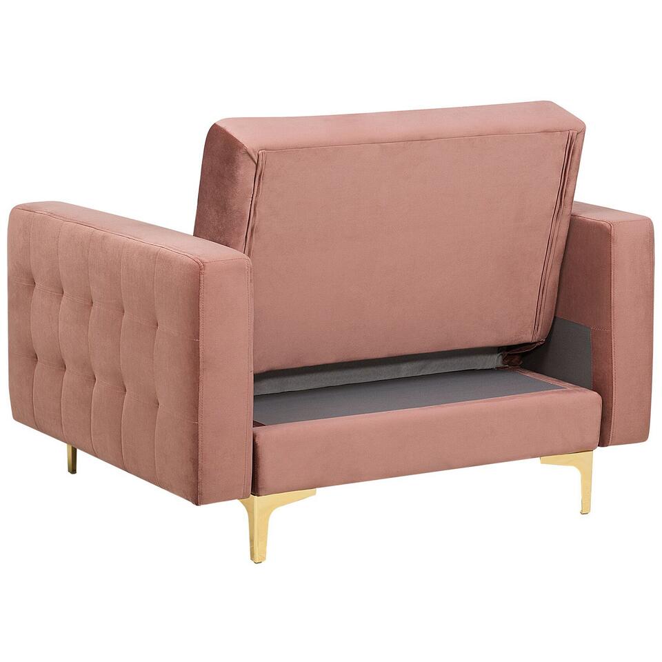 Beliani Chesterfield fauteuil ABERDEEN - roze fluweel