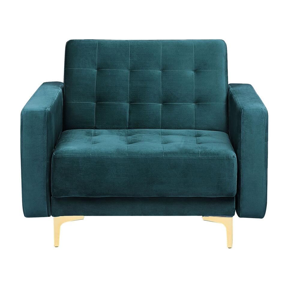 Beliani Chesterfield fauteuil ABERDEEN - groen fluweel