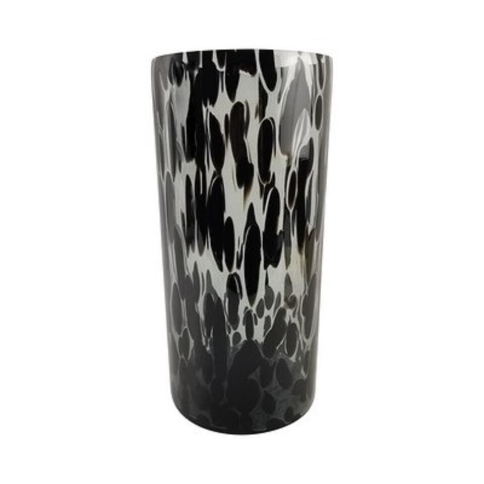 exotisch Wakker worden Dor Hakbijl Glass Vaas - cilinder - zwart fantasy - 30 x 14 cm | Leen Bakker