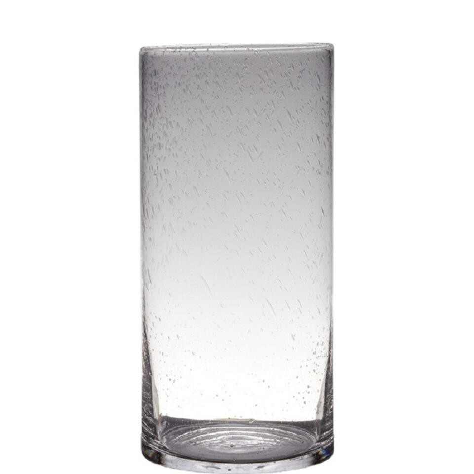 bunker Vooruit stuk Hakbijl Glass Vaas - cilinder - bubbel glas - 40 x 19 cm | Leen Bakker