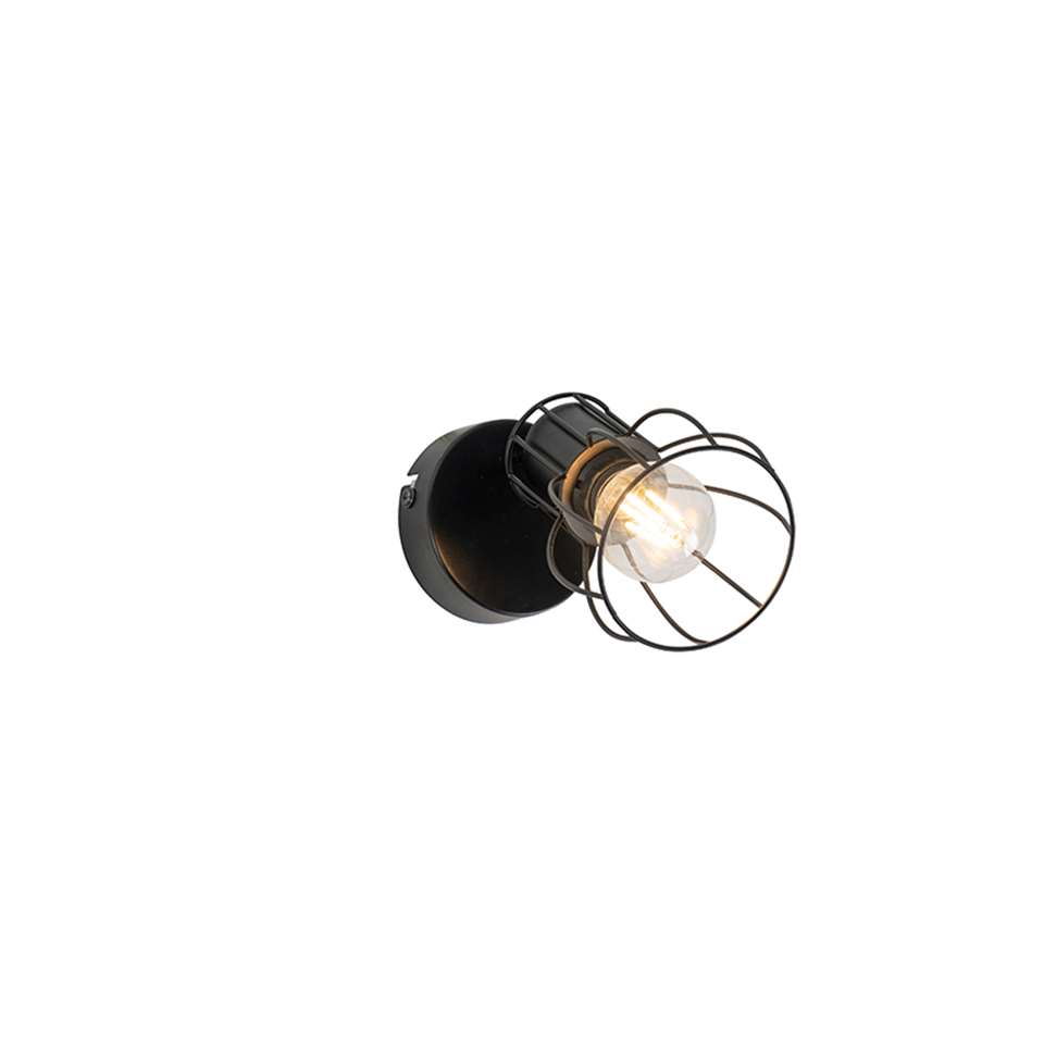 QAZQA Moderne wandlamp zwart staal verstelbaar - Botu