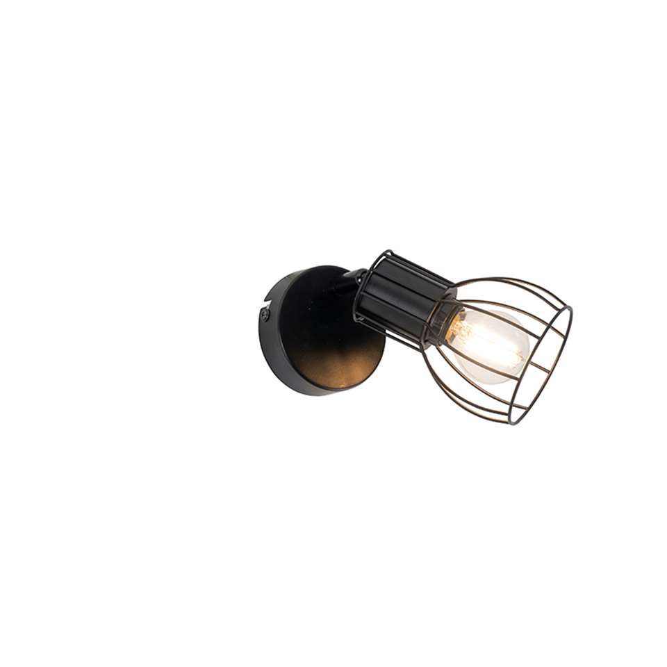 QAZQA Moderne wandlamp zwart staal verstelbaar - Botu