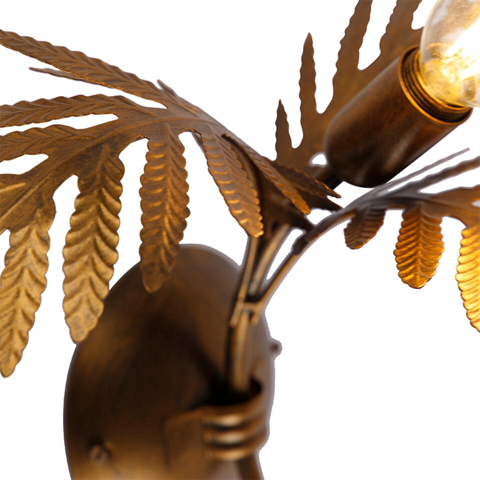QAZQA Vintage wandlamp goud 30 cm - Botanica